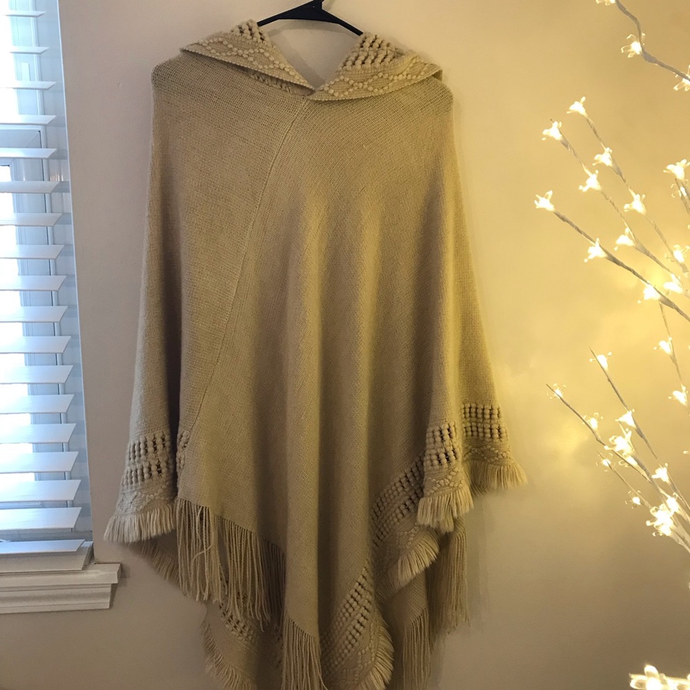 Fringe Hooded Poncho